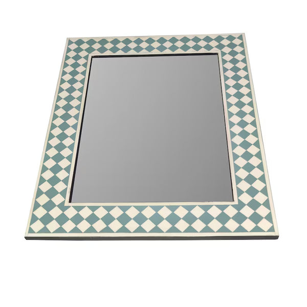 Beautiful Handcrafted Decorative Mirror, Resin Frame with Mother of Pearl and Horn Inlay, Interior Decoration